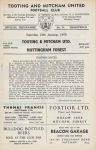 Match programme